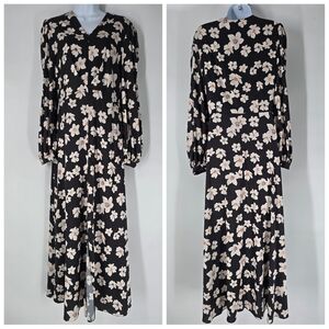 Sachin & Babi Floral Silky Long Sleeve Maxi Dress Size 8